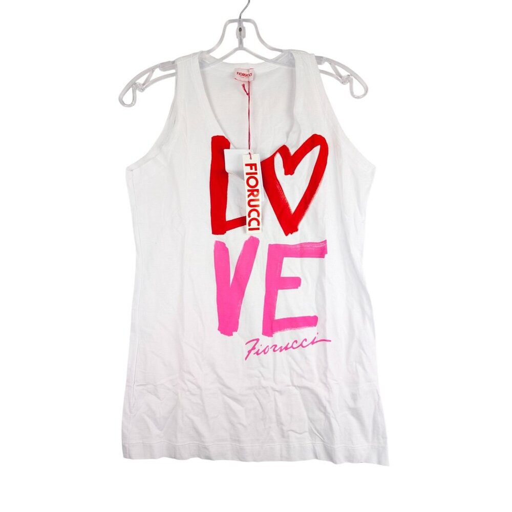Fiorucci‎ Shirt Womens XS White "Love" Tank Top NWT